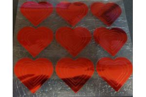 36  Buegelpailletten Herz in Herz spiegel rot